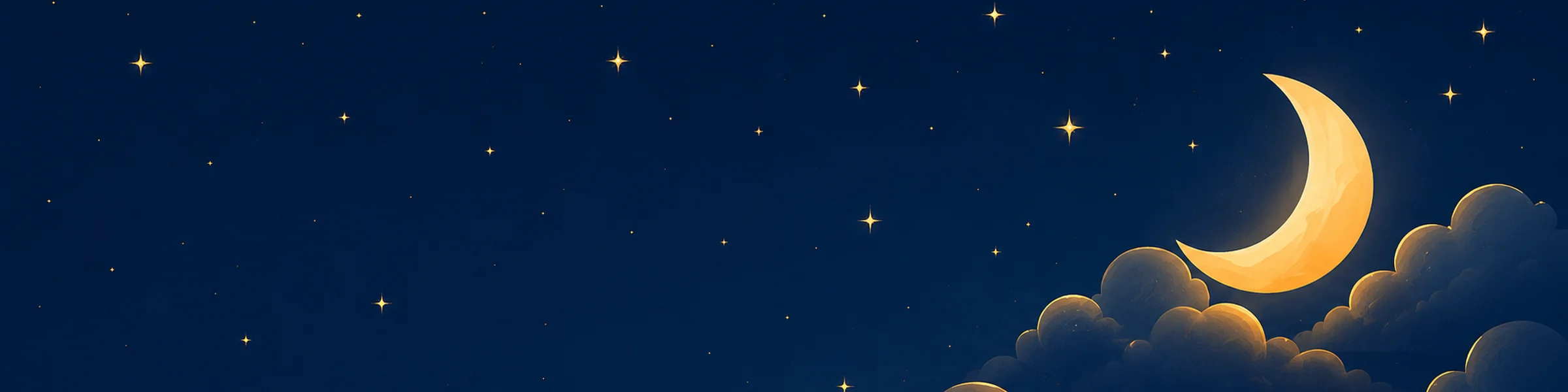 A peaceful moonlit night sky